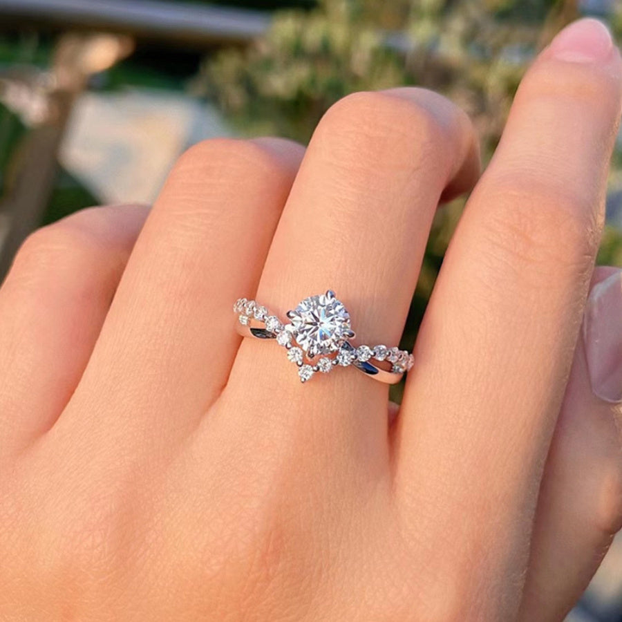 Aurora 9K White Gold Ring with Cubic Zirconia