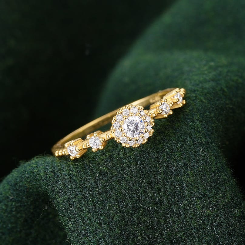 VINTAGE GULD HALO RING