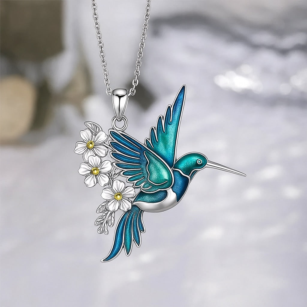 Beautiful hummingbird necklace with bonus earrings – limited time offer