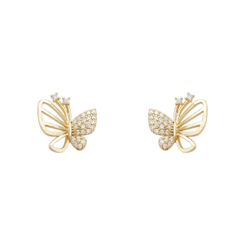 Elegant Zircon Butterfly Earrings