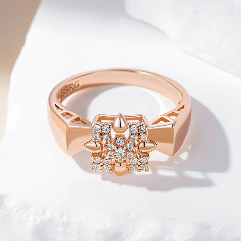 Exquisite rose-gilt crystal blossom