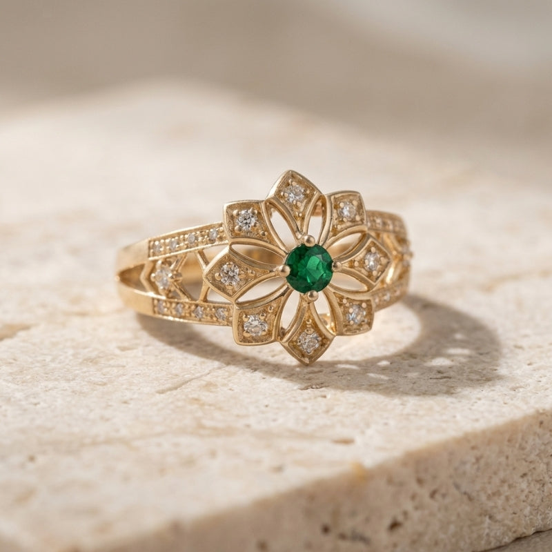Timeless Flower Ring with Zirconia