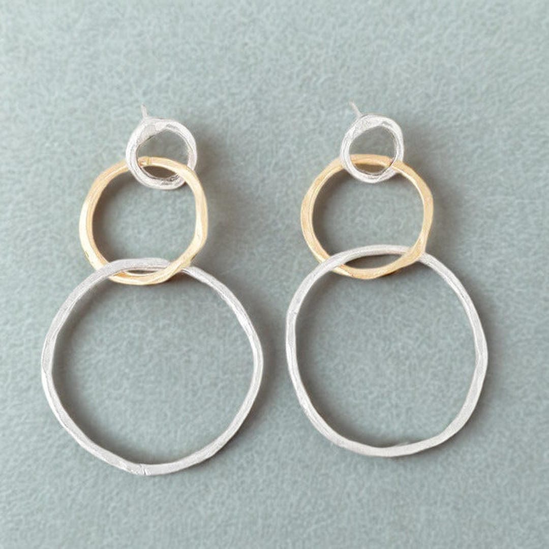 Vintage gold and silver hoop earrings