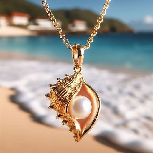 Pearl necklace with gold details