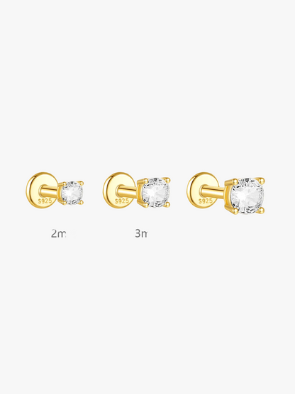 Evelyn - Fine gold earrings with an elegant curved design.