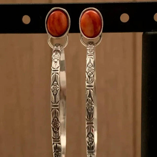 Vintage onyx boho chic earrings