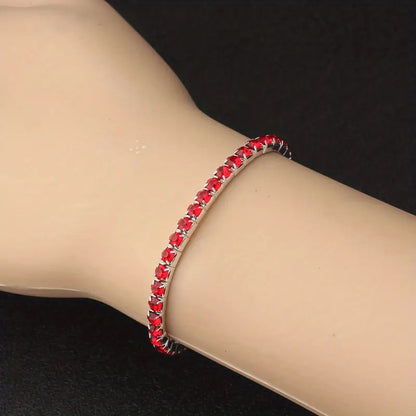 Sølv Ruby Tennisarmbånd