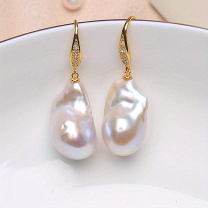 Baroque pearl hook earrings
