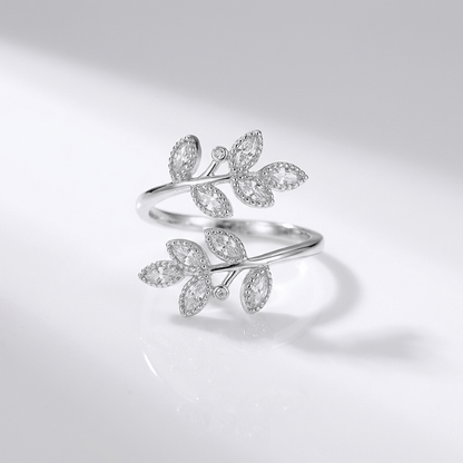 RING MED BLAD I GULD - (JUSTERBAR)