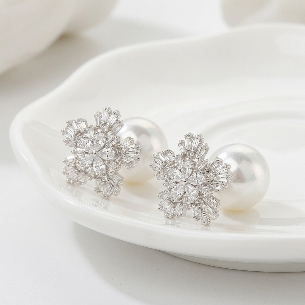 Frosted Zirconia Earrings