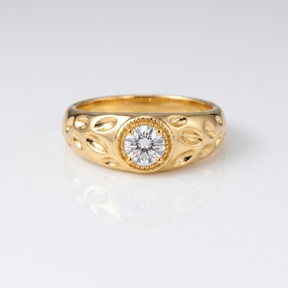 VINTAGE ZIRCON GOLD RING - (ADJUSTABLE)