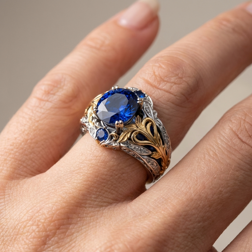 KONGEBLÅ & GULD RING