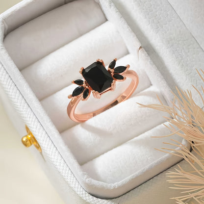 Marquise ring med sort onyx