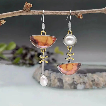 Natural Stone Earrings (Orange)