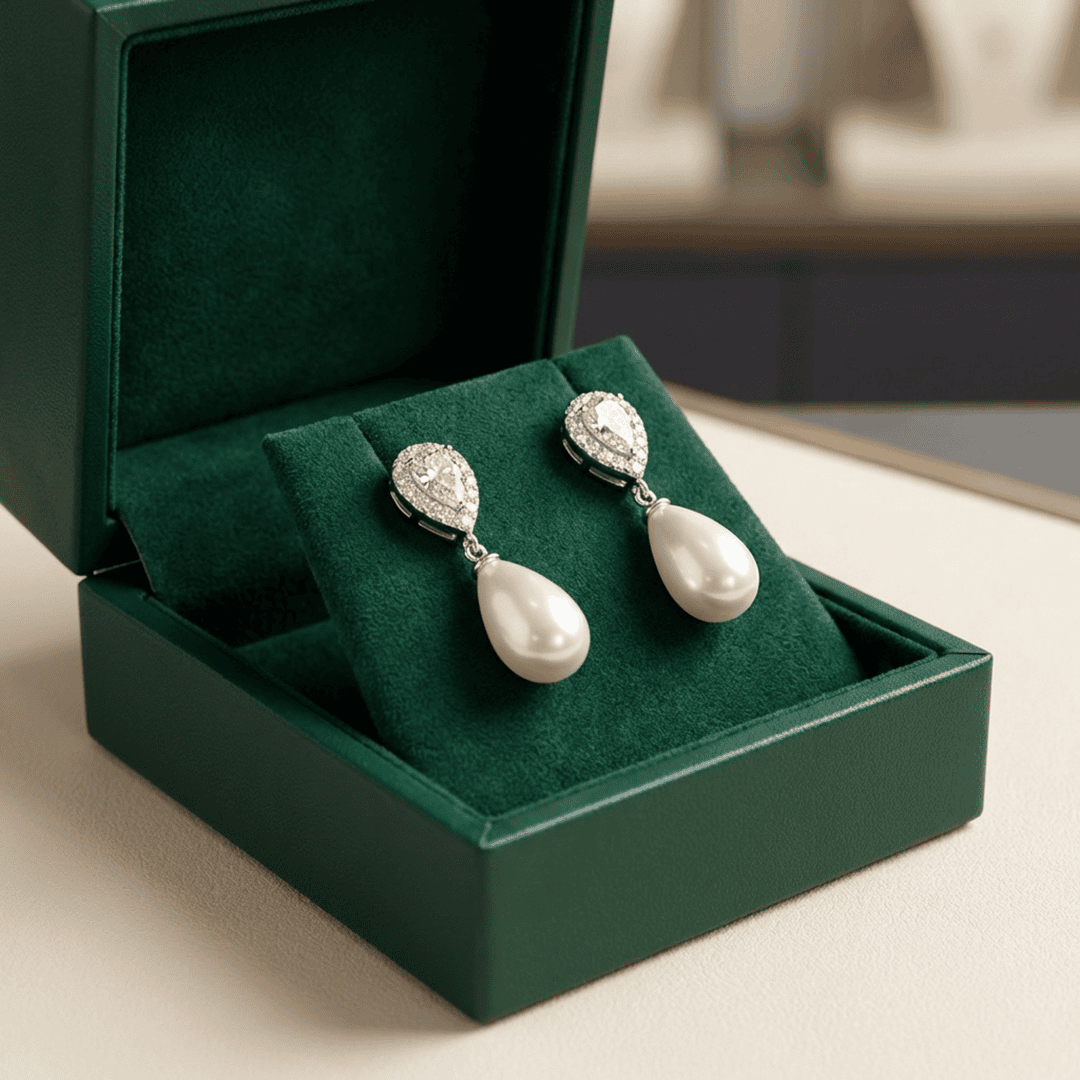 Teardrop pearl earrings