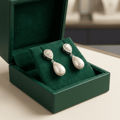 Teardrop pearl earrings