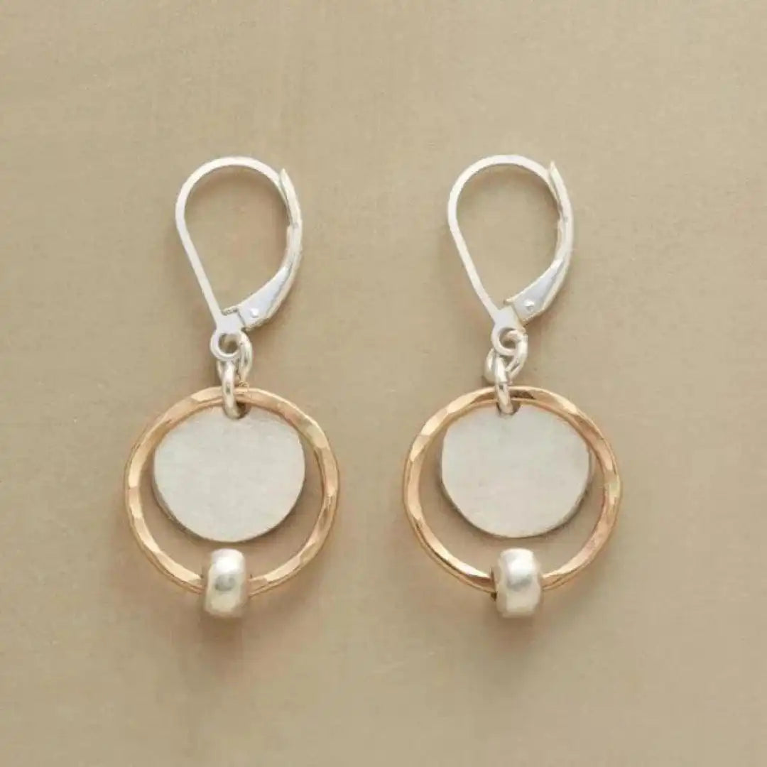 Stylish earrings with gold and silver beads