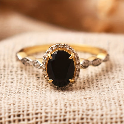 Luksuriøs Onyx Guldring