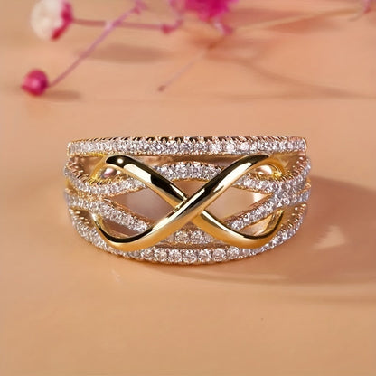 Hvidguldsbelagt zirkonia infinity-ring