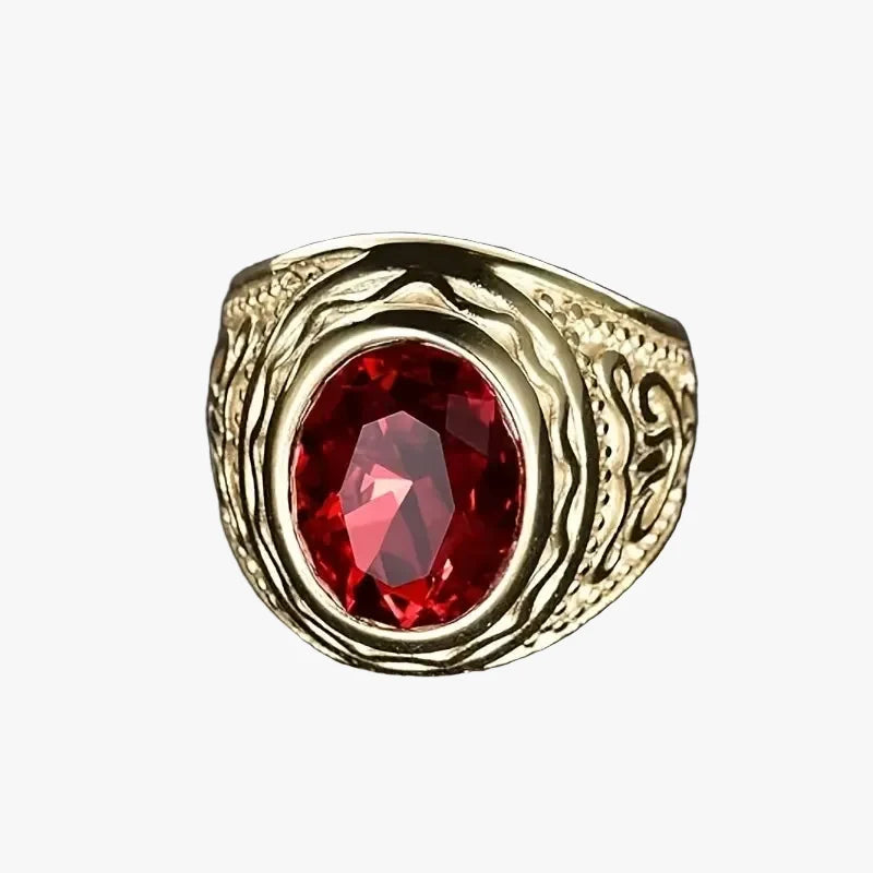 Guld Ruby indgraveret ring