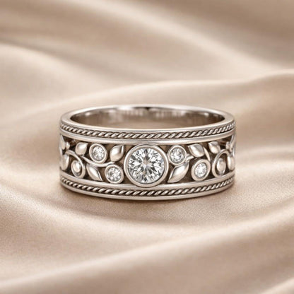 Udsøgt ring i hvidguld med zirkonia