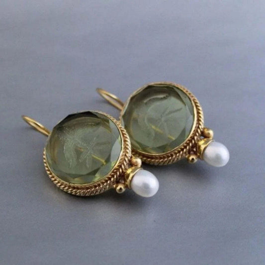 Antique Jade Bead Earrings