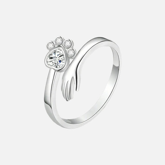 Justerbar ring i 925 sterlingsølv – Hånd- og poteaftryksdesign