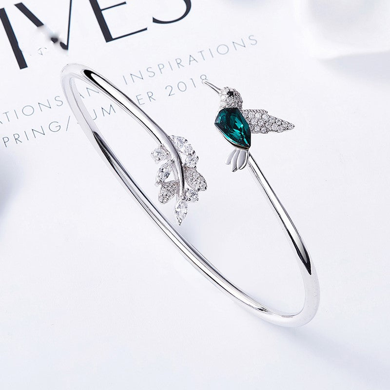 Justerbar kolibri-ring med rhinstensdiamant