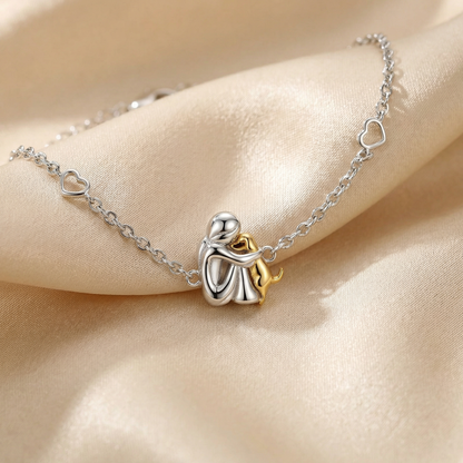 "Forever in your Heart" adjustable full charm bracelet with dog hug