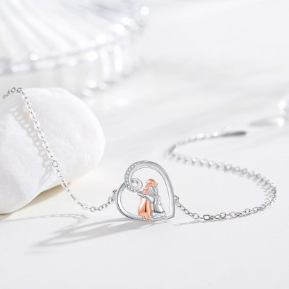 "Forever in your Heart" adjustable full charm bracelet with dog hug