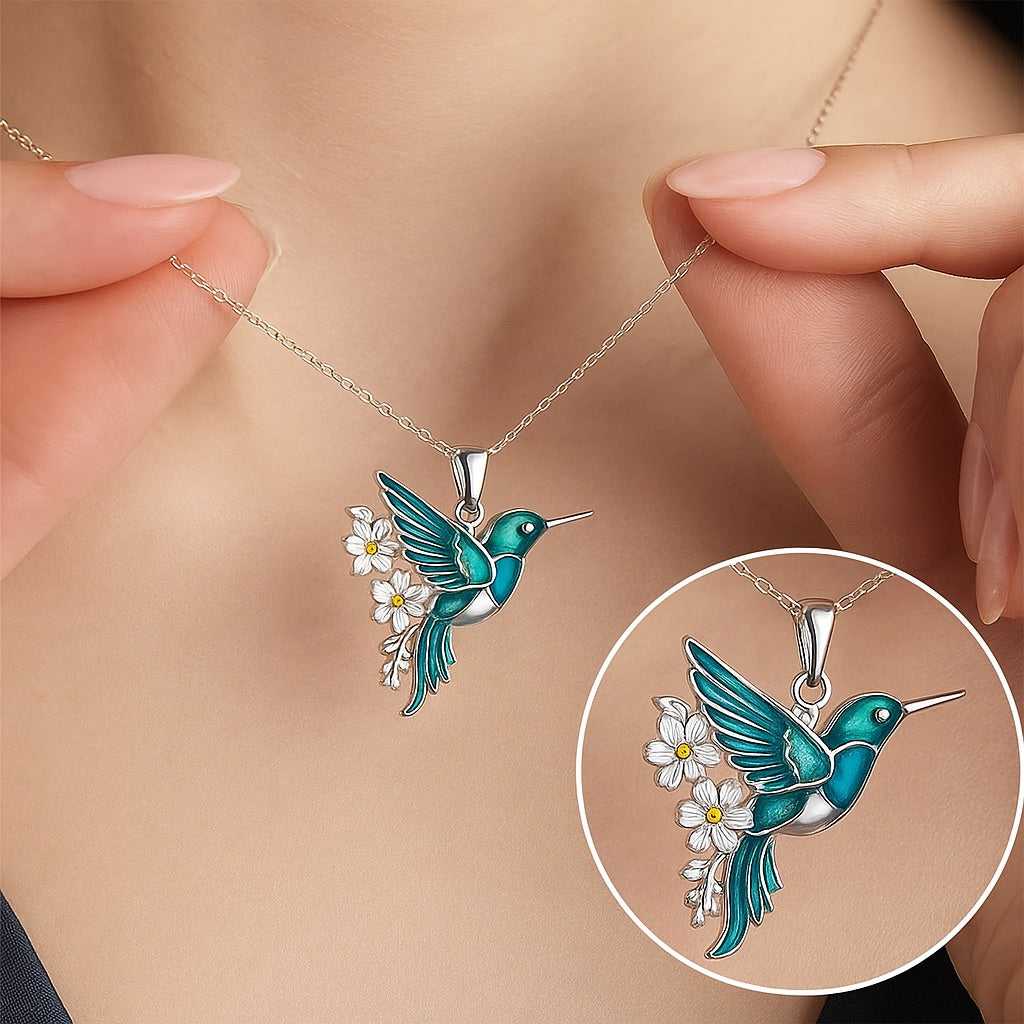 Beautiful hummingbird necklace with bonus earrings – limited time offer