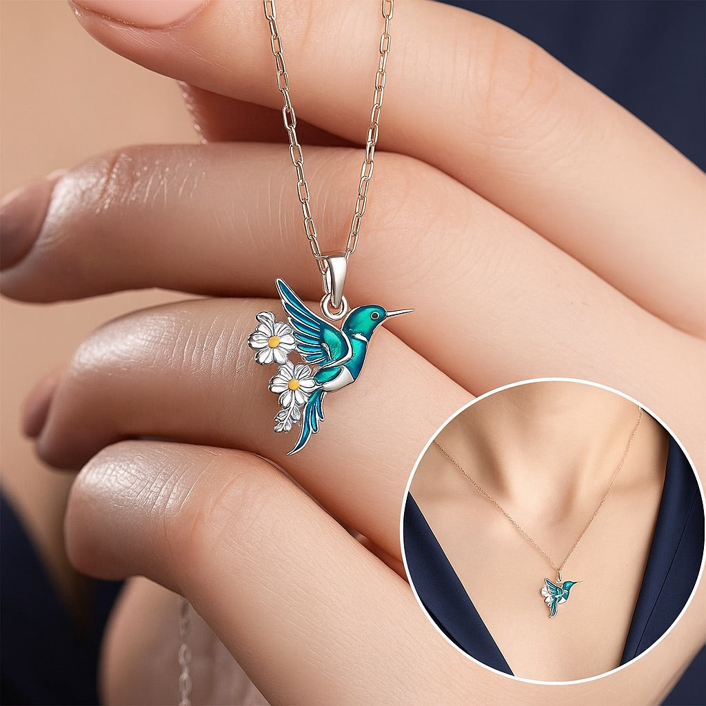 Beautiful hummingbird necklace with bonus earrings – limited time offer