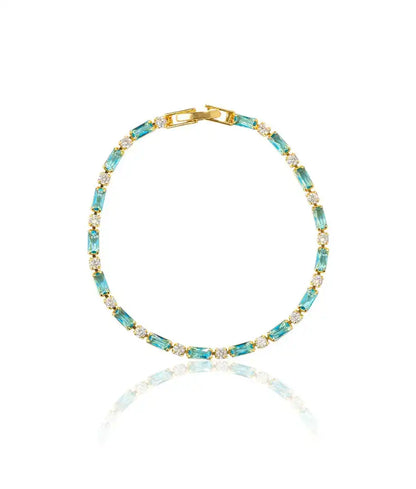 Forgyldt Zircon Turkois Sten Armbånd