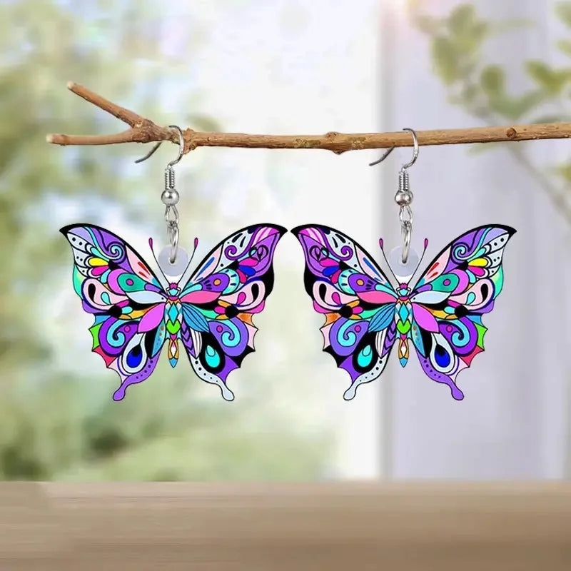 Colorful butterfly earrings for women