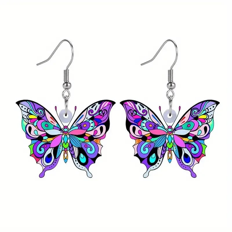 Colorful butterfly earrings for women