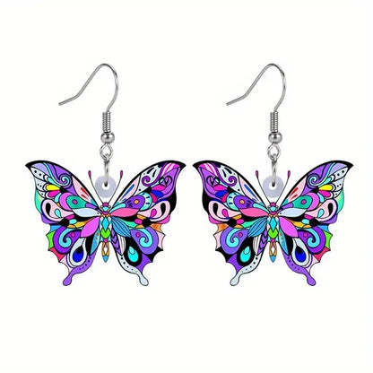 Colorful butterfly earrings for women