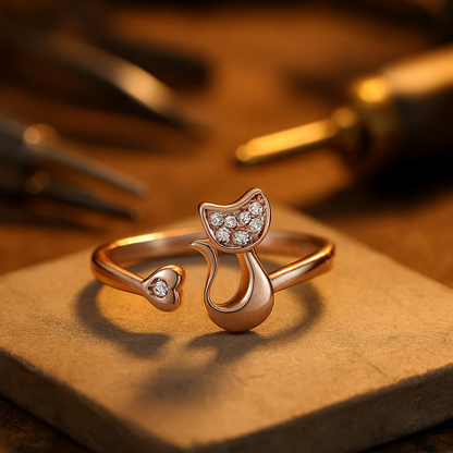 Sød Kat Åben Ring – Kubisk Zirkon