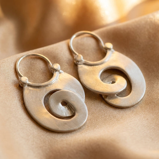 Vintage Irregular Silver Earrings