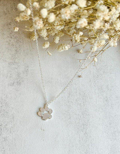 Elegant Silver Paw Necklace - Stainless Steel