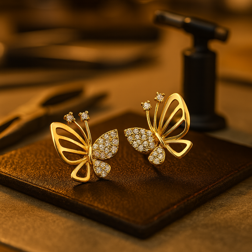 Elegant Zircon Butterfly Earrings