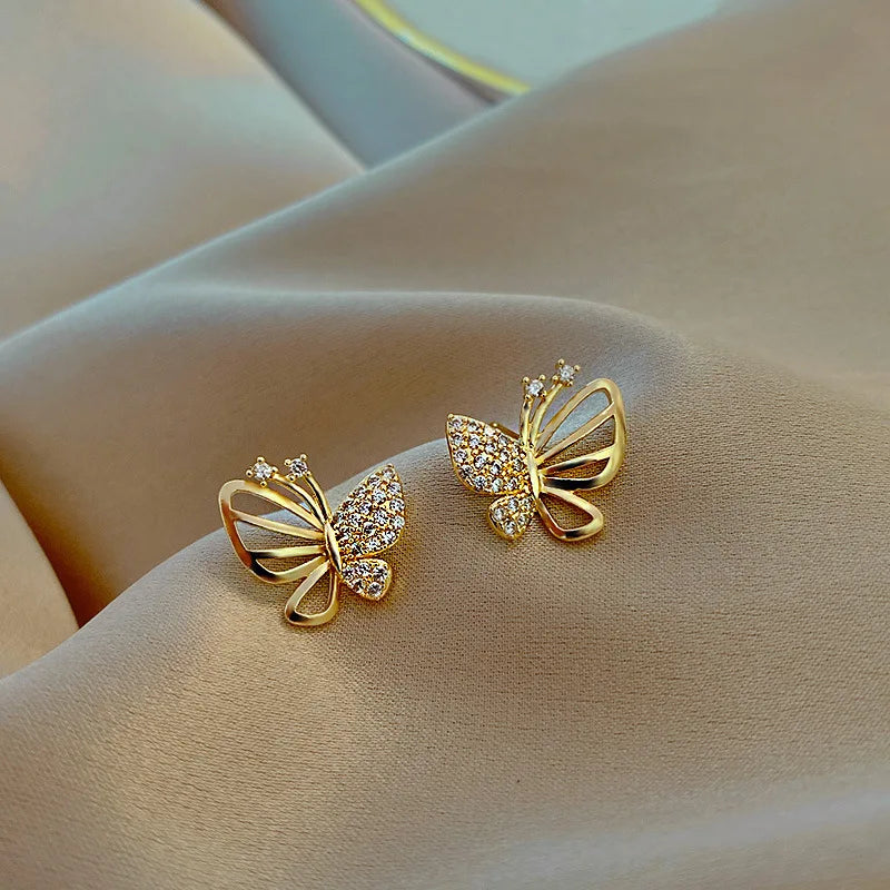 Elegant Zircon Butterfly Earrings