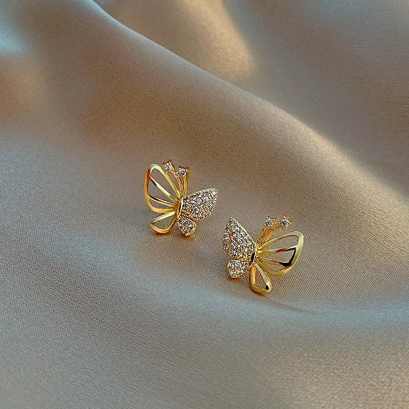 Elegant Zircon Butterfly Earrings