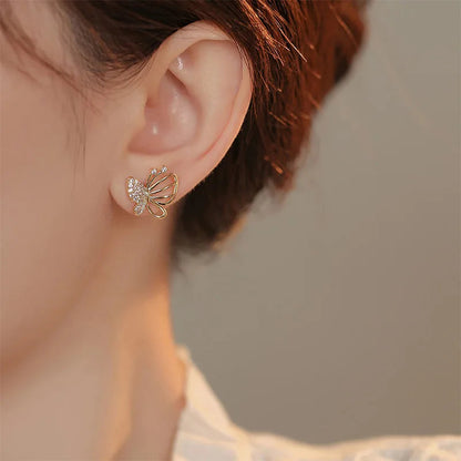 Elegant Zircon Butterfly Earrings