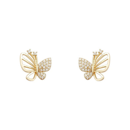 Elegant Zircon Butterfly Earrings