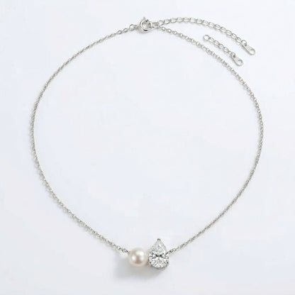Pearl Teardrop Duo Charm Halskæde