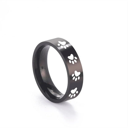 Handmade Stainless Steel Paw Print Ring