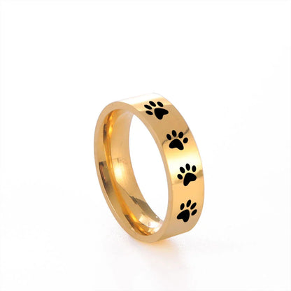 Handmade Stainless Steel Paw Print Ring