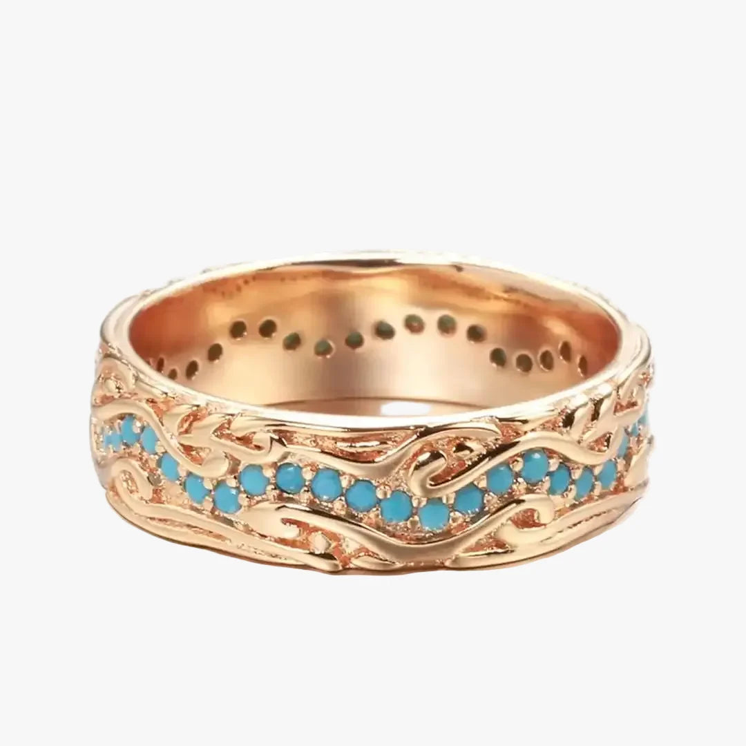 Vintage rose gold turquoise ring