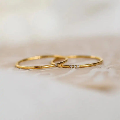Delicate Three-Stone Stacking Ring