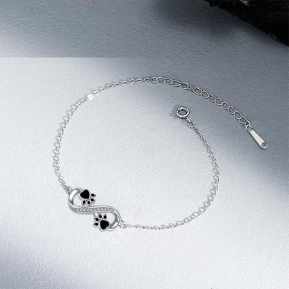 Armbånd med uendelig symbol og kubisk zirkonia, kæledyrspotevedhæng